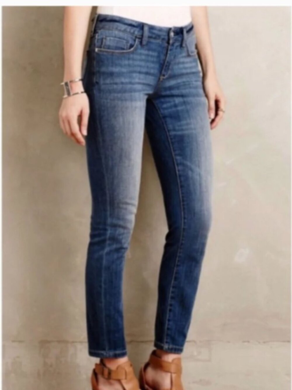Anthropologie Pilcro Stet Mid-Rise Skinny Jeans 30 x 27 Medium Wash